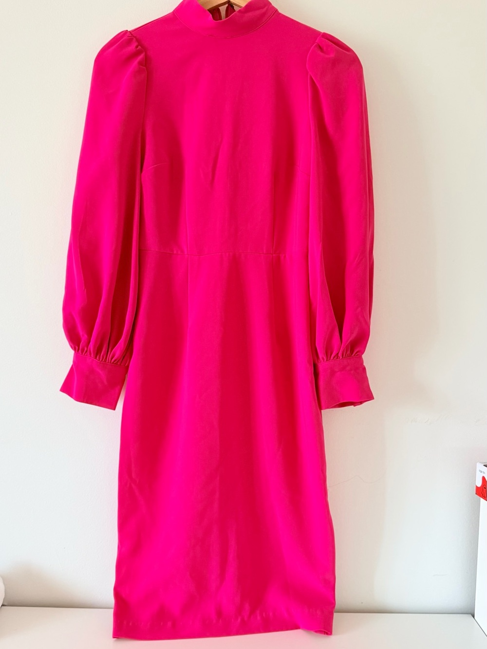 Women’s Hot Pink Long Sleeve Midi Dress